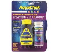 Bandelettes d'analyse piscine Aquachek Chlorine 4 en 1 + Shock AquaChek - 50 chlore et 10 shock