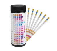 Bandelettes de Test 16 en 1 pour Aquarium, Kit Test Qualité L'eau 100 Points pour les Tests D'eau Douce et D'eau Salée 16 Éléments Comprenant PH Alcalinité Nitrite Nitrate Chlore Carbonate Dureté