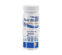 Bandelettes de test 6 voies pour piscine et spa - Chlore, brome, pH, alcalinité totale, dureté et bandelettes de test d'acide cyanurique | Easy -Lire les bandelettes de test à code couleur pour