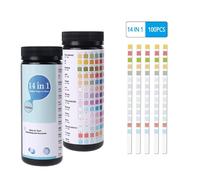 Bandelettes De Test De Mise À Niveau 14 En 1 Pour L'eau Potable, Ph Dureté, Alcalinité, Plomb, Cuivre, Fer, Mercure, Brome, Nitrite, 100 Pièces