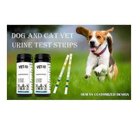 Bandelettes De Test D'urine Pour Animaux De Compagnie, 100 Tests De Parametres D'analyse D'urine Compatibles Avec Les Chiens, Les Chats, Les Veterinaires, Tests Precis Compatibles Avec V