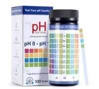 Bandelettes de Test pH 0-14, 100 Pièces, Papier Litmus Universel pour Analyse d'Eau, Liquides, Salive et Urine, Secondes