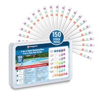 Bandelettes de test piscine Veddelholzer 7 en 1 (150 pièces) - mesure du pH, chlore libre, brome, dureté totale, acide cyanurique et alcalinité - analyse rapide de l’eau pour piscine & spa