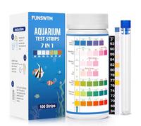 Bandelettes de Test pour Aquarium, 7 en 1 kit de test d'aquarium, kit de test d'eau d'aquarium d'eau de mer d'eau douce, nitrite, nitrate, dureté, pH, chlore, carbonate, alcalinité (100 bandelettes)