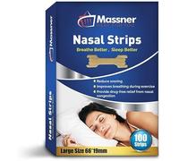 Bandelettes nasales Massner de taille grand par paquet de 100. Stop aux ronflements, soulagement rapide. Stoppe instantanément les ronflements pour un meilleur sommeil