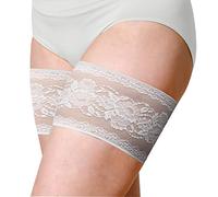 Bandelettes.Originale. Bandeaux de cuisse élastique anti-frottement pour lui et pour elle - Empêche le frottement des cuisses. Blanche Peony. B