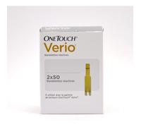 Bandelettes réactives - ONE TOUCH - Verio - Boîte 100 - Contrôle glycémie - Compatible lecteur Verio