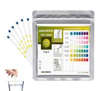 Bandelettes Test Aquarium 7 en 1, Kit Analyse Eau avec Test Nitrite Nitrate, pH, Dureté et Chlore Libre, 100 Bandelettes pour Aquarium, Piscine, Spa et Eau Domestique