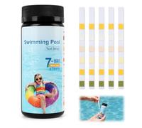 Bandelettes Test Piscine et Spa 7-en-1 - 150 Bandes pour Analyse Précise : pH, Chlore Libre, Chlore Total, Brome, Acide Cyanurique, Alcalinité Totale (TAC) et Dureté Totale - Kit pour Piscines, Spas