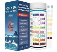 Bandelettes Test Piscine & Spa 7-en-1 2026 - 150 Bandes - Mesure Précise pH, Chlore, Brome, Acide Cyanurique, Alcalinité Totale -