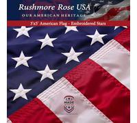 Bandera de los EE.UU. con las estrellas bordadas y las bandas cosidas, 100% fabricada en Estados Unidos