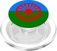 Bandera Drapeau Gitana en Forme de cœur - Drapeau International Roman Gitane PopSockets PopGrip pour MagSafe