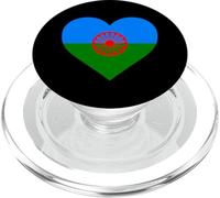 Bandera Drapeau Gitana en Forme de cœur - Drapeau International Roman Gitane PopSockets PopGrip pour MagSafe