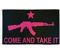 Bandera Fusil Black & Pink M 4 Come & Take It Pavillon CéLéBrations 3x5 FT