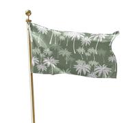 Bandera Palmiers tropicaux verts, plage d'été Pavillon ExtéRieur 3x5 FT | RéSistant Aux IntempéRie Bannière personnalisée Couleur Vive drapeau de la fierté Parade Balcon