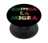 Bandera rétro Chinga La Migra Mexique Drapeau de l'Immigration ICE PopSockets PopGrip Adhésif