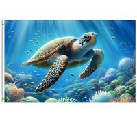 Bandera Tortue Poisson Sous-marin Mer Océan Été Bannière Parade 3x5 FT