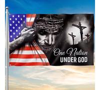 Bandera Une nation sous Dieu, patriote américain et Jésus Pavillon