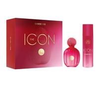 Antonio Banderas Coffret cadeau The Icon pour Femme EDP 100 ml + DEO 150 ml - Longue Durée - Parfum sophistiqué et sensuel - Notes vanillées et florales - Idéal pour les événements spéciaux