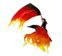 Banderole De Drapeau Culte, Couleur Feu Blanc, Foulard En Soie Véritable, Ruban Avec Tige Élastique, Pratique Performance, Éloge Danse, 1/2 Pièces(Color5,75x90cm 1pc)