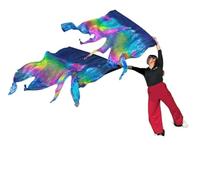 Banderole De Drapeau Culte, Couleur Feu Blanc, Foulard En Soie Véritable, Ruban Avec Tige Élastique, Pratique Performance, Éloge Danse, 1/2 Pièces(Color2,250x114cm 1pc)
