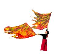 Banderole De Drapeau Culte, Couleur Feu Blanc, Foulard En Soie Véritable, Ruban Avec Tige Élastique, Pratique Performance, Éloge Danse, 1/2 Pièces(Color1,250x114cm 1pc)