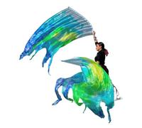 Banderole De Drapeau Culte, Couleur Feu Blanc, Foulard En Soie Véritable, Ruban Avec Tige Élastique, Pratique Performance, Éloge Danse, 1/2 Pièces(Color4,250x114cm 1pc)