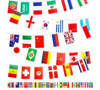 Banderole de drapeaux olympiques du monde - 100 pays - 25 m - Drapeaux internationaux - Banderole Oly Game 2024 - Décorations de fête pour jardin, bar, extérieur