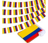 Banderole de fanions de la Colombie - Petit mini drapeau colombien - Décoration nationale de pays pour l'école, les fêtes, les événements sportifs, 10 m et 30 drapeaux