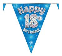 Banderole de fanions pour 18e anniversaire Bleu 18 ans