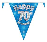 Banderole de fanions pour 70e anniversaire Bleu