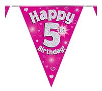 Banderole de fanions roses pour 5ème anniversaire 5 ans