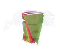 Banderole de fanions triangulaires pour festivals - 100 m - Couleurs vives - Pour une utilisation en extérieur