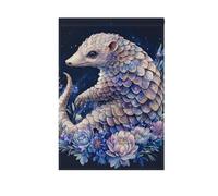 Banderole de fleurs de pangolin grises mignonnes de dessin animé pour l'extérieur pour décoration de porche 71 x 101 cm double face