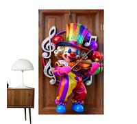 Banderole de Porte de Carnaval - 90 x 180 cm avec Dessins animés de fêtes | Photo - pour décoration d'entrée, Magasin, fête, école, Maison