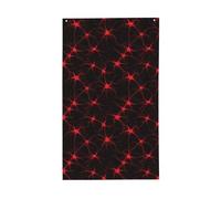 Banderole de vœux avec œillets pour décoration d'intérieur ou d'extérieur - 91 x 152 cm - Motif axons rouges