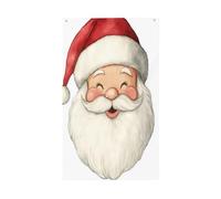 Banderole de vœux avec œillets pour décoration d'intérieur ou d'extérieur avec motif de Père Noël souriant - 91 x 152 cm