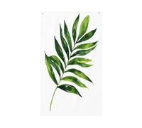 Banderole de vœux avec œillets pour décoration d'intérieur ou d'extérieur Motif feuille de palmier Vert 0,9 x 1,5 m