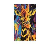 Banderole de vœux avec œillets pour décoration d'intérieur ou d'extérieur Motif girafe Graffiti Street Art Yard House - 0,9 x 1,5 m