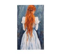 Banderole de vœux avec œillets pour décoration d'intérieur ou d'extérieur pour fille Blanc et bleu 91 x 152 cm