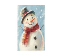 Banderole de vœux avec œillets pour intérieur ou extérieur Motif bonhomme de neige souriant 90 x 152 cm