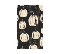 Banderole de vœux vintage avec œillets pour décoration d'intérieur ou d'extérieur Motif citrouilles Crème 90 x 152 cm