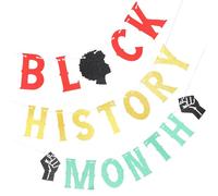 Banderole Décorative à Tirer Mois de L'histoire des Noirs | Papier, Ambiance Festive et Décoration de Fête, pour Photoshoot et Accessoires de Photo Booth Props