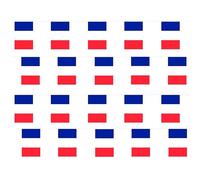 Banderole drapeau de la France de l'Eurovision - 10 mètres de long avec 25 drapeaux français durables de 20 cm x 14 cm - Bannière tricolore toutes saisons pour football, événements sportifs