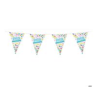 Banderole drapeaux Joyeux Anniversaire confettis étoiles colorée 6 mètres