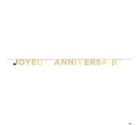 Banderole en carton 2.5m - Joyeux Anniversaire Or