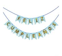 Banderole festive pour anniversaire de fille Motif macaron vif avec crochets muraux (D)