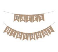 Banderole Happy Birthday en Jute, Banderole Joyeux Anniversaire, Happy Birthday Guirlande, Décoration Anniversaire Bannière