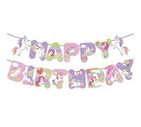 Banderole Joyeux Anniversaire,Licorne Guirlande Happy Birthday Kit de Bannière d'Anniversaire Happy Birthday Banner pour Filles Garçons Adultes, Décorations de Fête d'Anniversaires Party