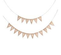 Banderole Joyeux Anniversaire Toile de Jute, 8M Bannière Joyeux Anniversaire, Guirlande Fanions Anniversaire, Fanion Jute Décor Intérieure et Extérieure pour Jardin Salon